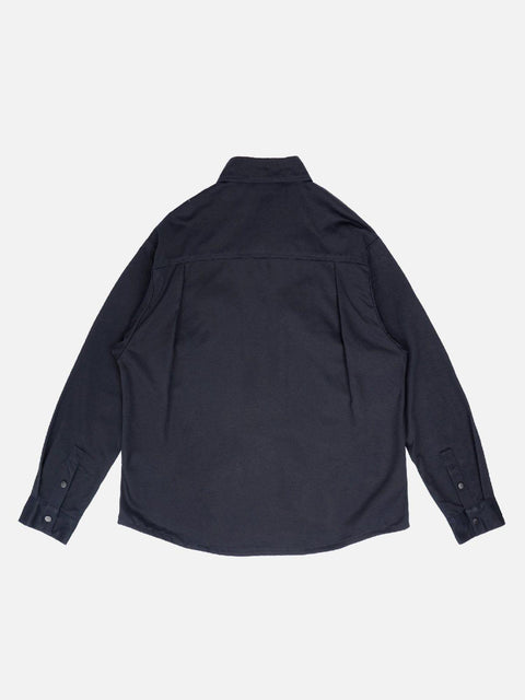 Patchwork Big Pockets Long Sleeve Shirt - Anagoc