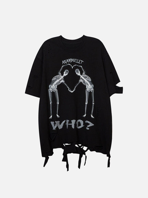 Cut Skull Love Graphic Tee - Anagoc