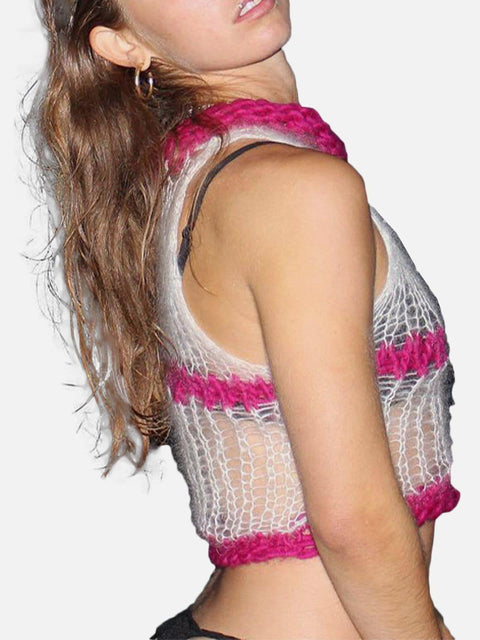 Contrasting Colors Vest - Anagoc