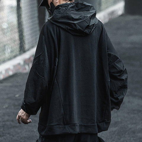 Dark Patchwork Embroidery Hoodies - Anagoc