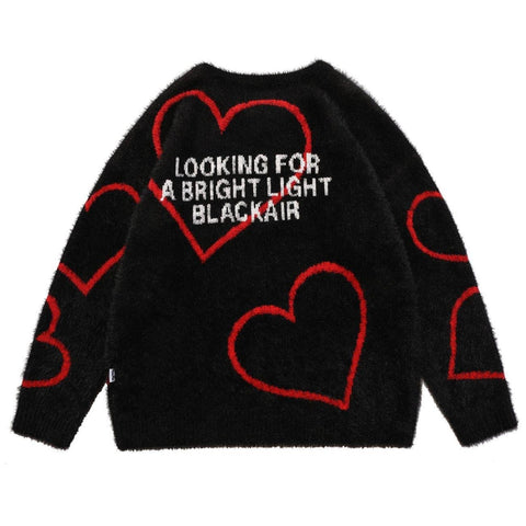 Love Pin Knitted Sweater - Anagoc