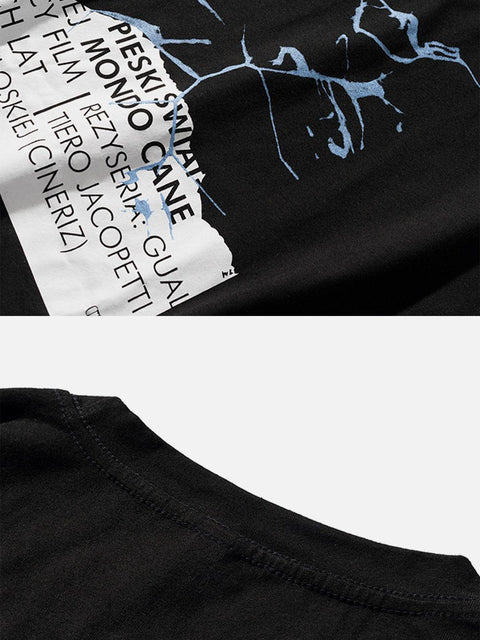 Broken Glass Letter Graphic Tee - Anagoc