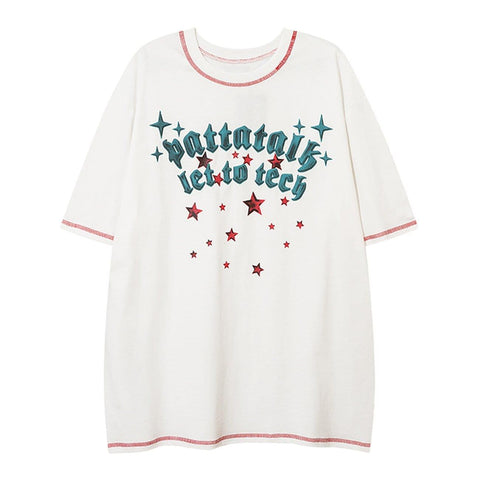Letter Stars Graphic Tee - Anagoc