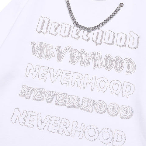 Necklace Letters Print Sweatshirt - Anagoc