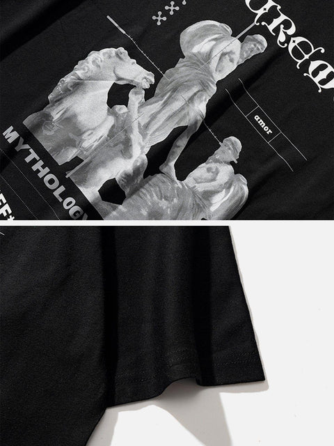 Angel Statue Rivet Graphic Tee - Anagoc