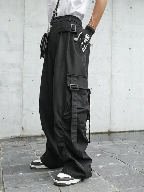 Long Pocket Ribbon Cargo Pant - Anagoc