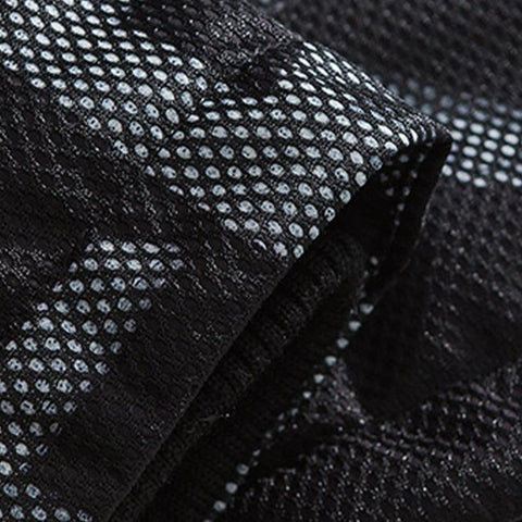 Patchwork Print Mesh Winter Down Coat - Anagoc