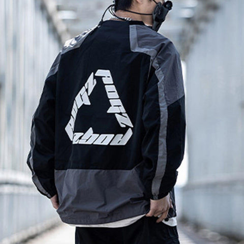 Function Patchwork Print Sweatshirt - Anagoc