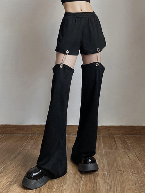 Chain Hollow Pants - Anagoc