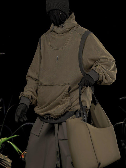Patchwork Functional Hoodie - Anagoc