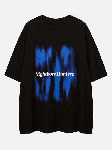 Blue Abstract Graphic Tee - Anagoc