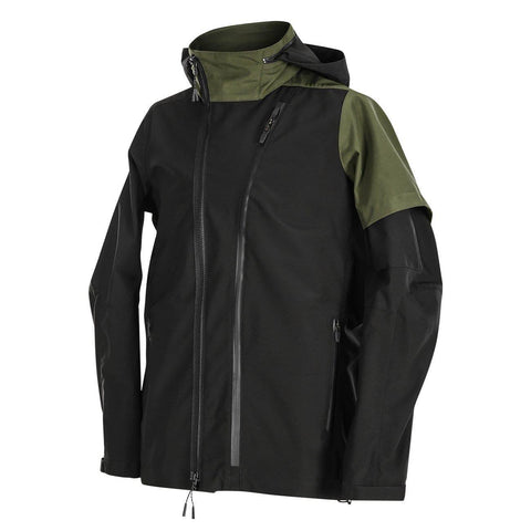 Oblique Zipper Patchwork Jacket - Anagoc