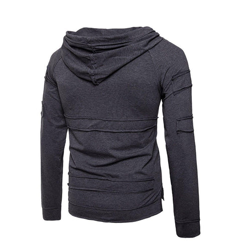 Solid Patchwork Hoodies - Anagoc