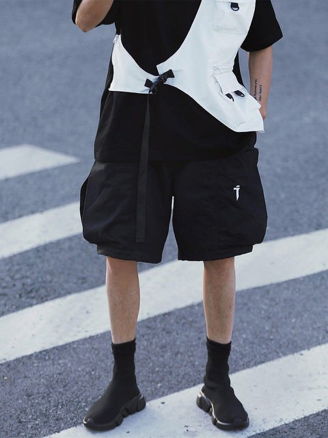 Pockets Embroidery Shorts - Anagoc