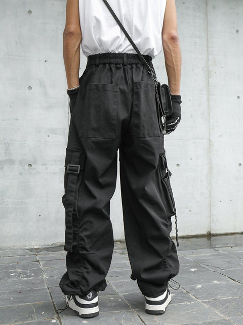 Long Pocket Ribbon Cargo Pant - Anagoc