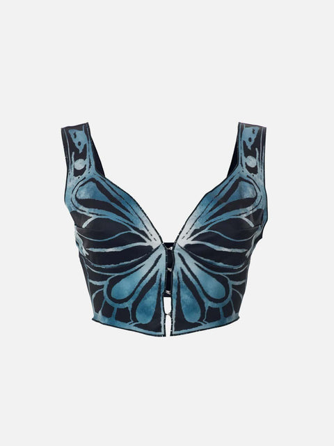 Butterfly Print Vest - Anagoc