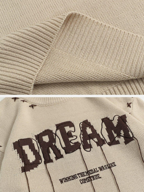 Letter Line Design Sweater - Anagoc