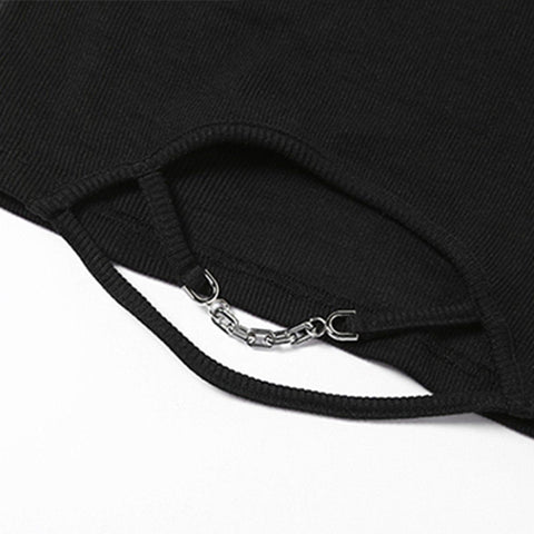 Dark Hollow Chain Short Sleeve T Shirt - Anagoc