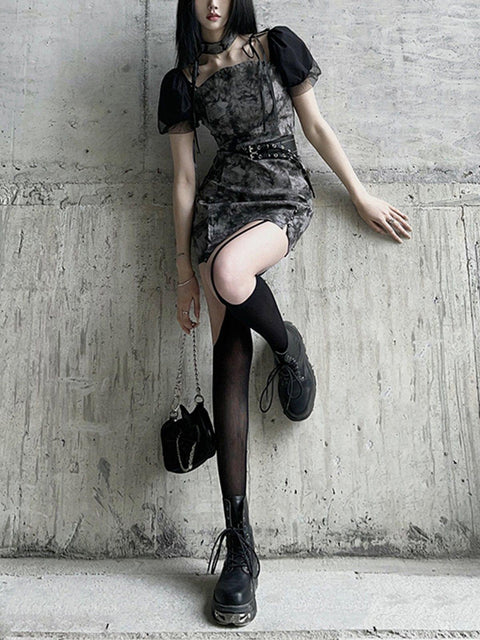 Full Print Flower Dress - Anagoc