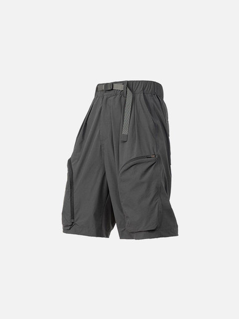 Curved Zip Pocket Cargo Shorts - Anagoc