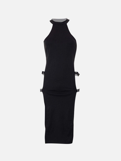 Hollow Side Slit Dress - Anagoc