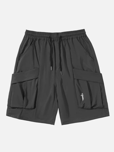 Dark Embroidery Cargo Shorts - Anagoc