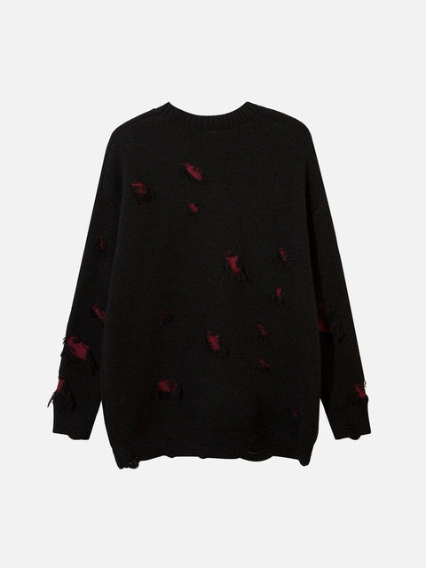 Cut Hollow Sweater - Anagoc
