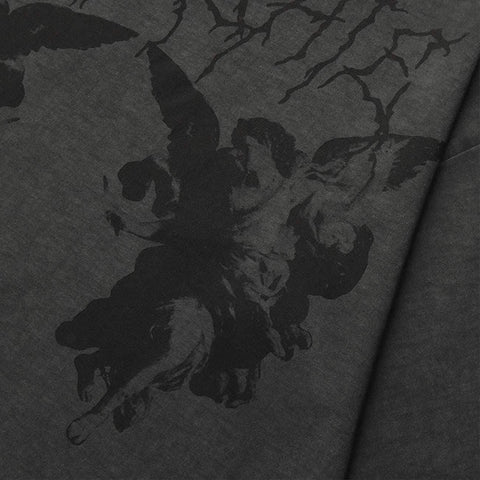 Dark Angel Print Washed Tee - Anagoc
