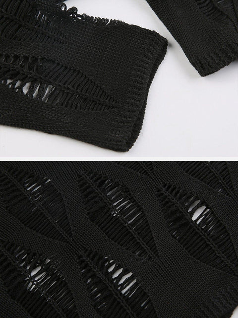 Cross Hollow Sweater - Anagoc