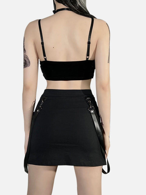 Sexy Lace Mesh Moon Suspender Vest - Anagoc