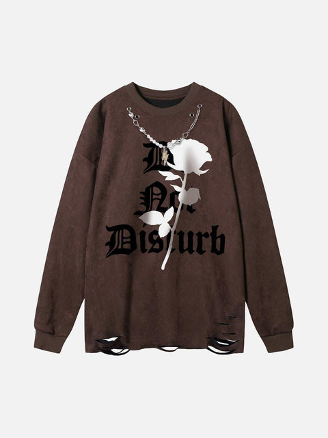 Rose Necklace Sweatshirt - Anagoc