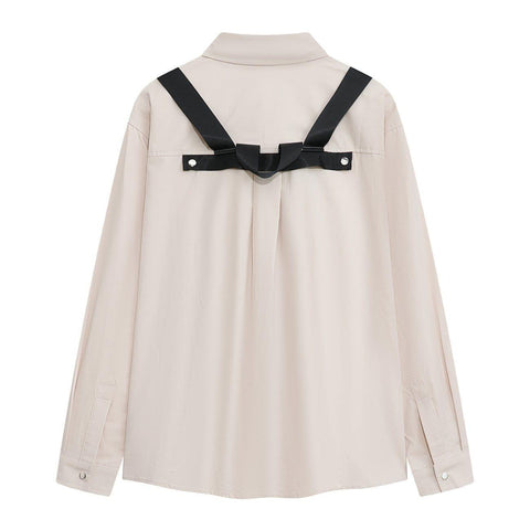 Cross Strap Function Long Sleeve Shirt - Anagoc