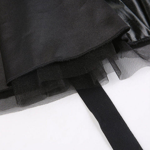 Dark Goth Mesh Panel Flared Pants - Anagoc