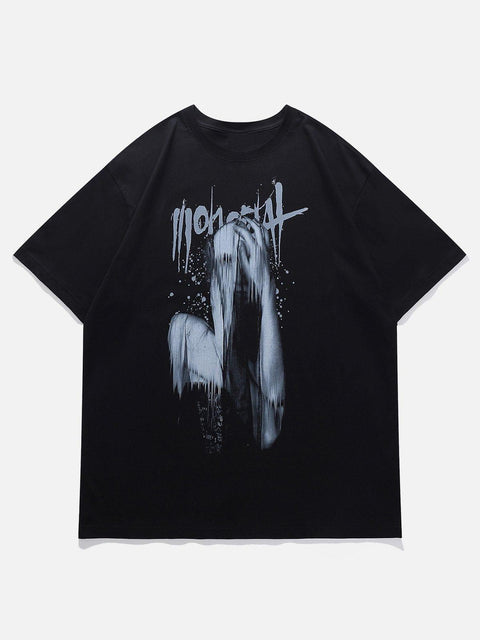 Blurred Silhouette Print Tee - Anagoc