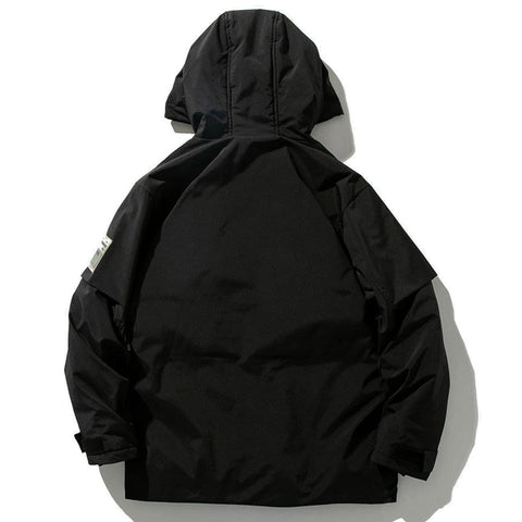 Multi Pockets Hooded Winter Down Coat - Anagoc