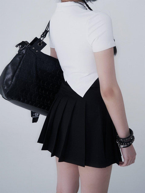 Irregular Hollow Short Sleeve Shirts - Anagoc