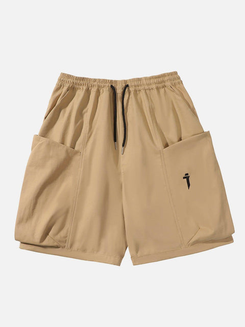 Pockets Embroidery Shorts - Anagoc