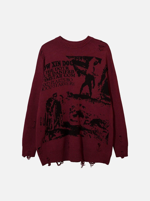 Film Effect Abstraite Sweater - Anagoc