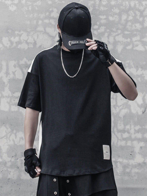 Black White Patchwork Tee - Anagoc