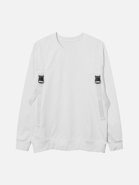Patchwork Schoolbag Buckle Sweatshirt - Anagoc