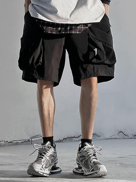 Dark Embroidery Cargo Shorts - Anagoc