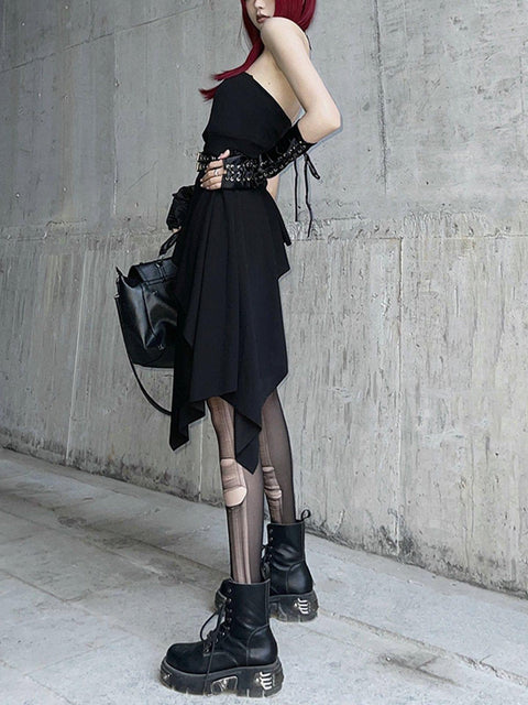 Dark Irregular Dress - Anagoc