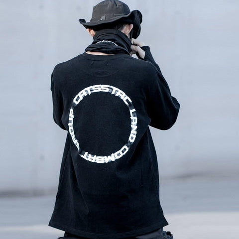 Letter Print Sweatshirt - Anagoc