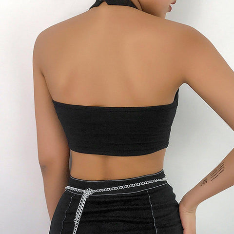 Sexy Mesh Halterneck Vest - Anagoc