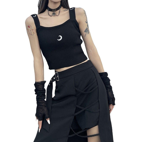 Dark Moon Embroidered Vest - Anagoc