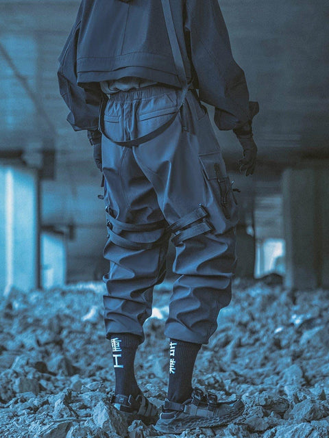 Schoolbag Buckle Pockets Cargo Pants - Anagoc