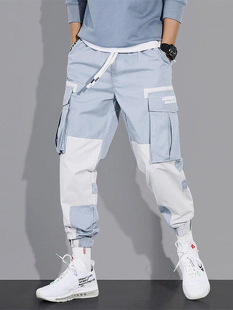 Big Pockets Patchwork Cargo Pants - Anagoc