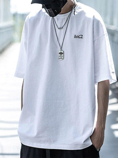 Dark Letter Graffiti Cotton Tee - Anagoc