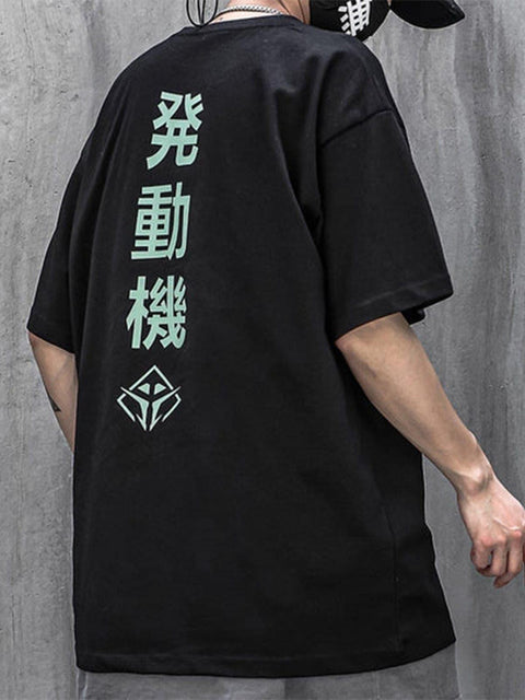 Cyberpunk Devil Embroidery Tee - Anagoc