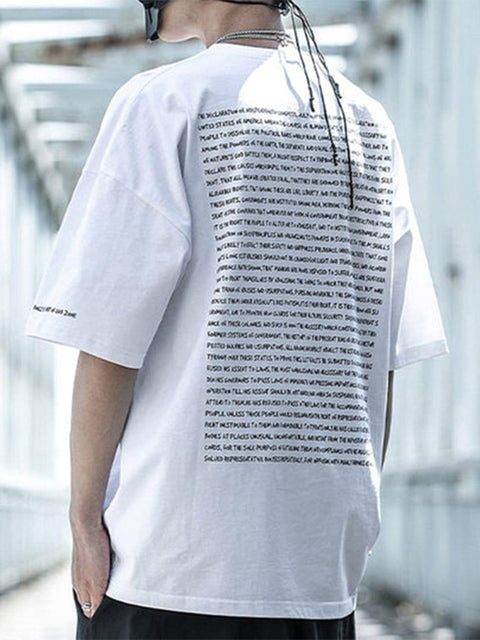 Dark Letter Graffiti Cotton Tee - Anagoc